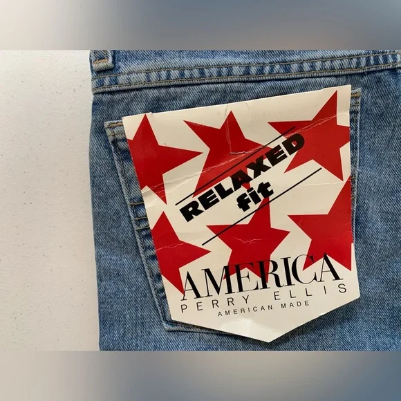Vintage Perry Ellis America Relaxed Fit Denim Vintage, Antique Wash NWT Rare! - Picture 4 of 16
